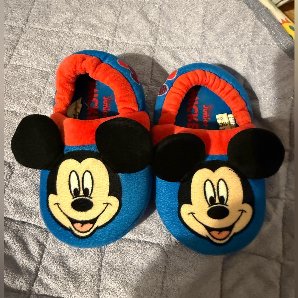 Mickey Mouse Licensed Slippers- Blue (Toddler Boys) Size 7/8